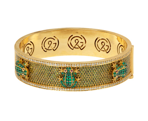 Garden Frog Bangle Bracelet