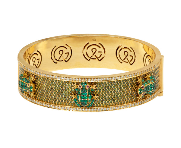 Grace Winfrey Garden Frog Bangle Bracelet