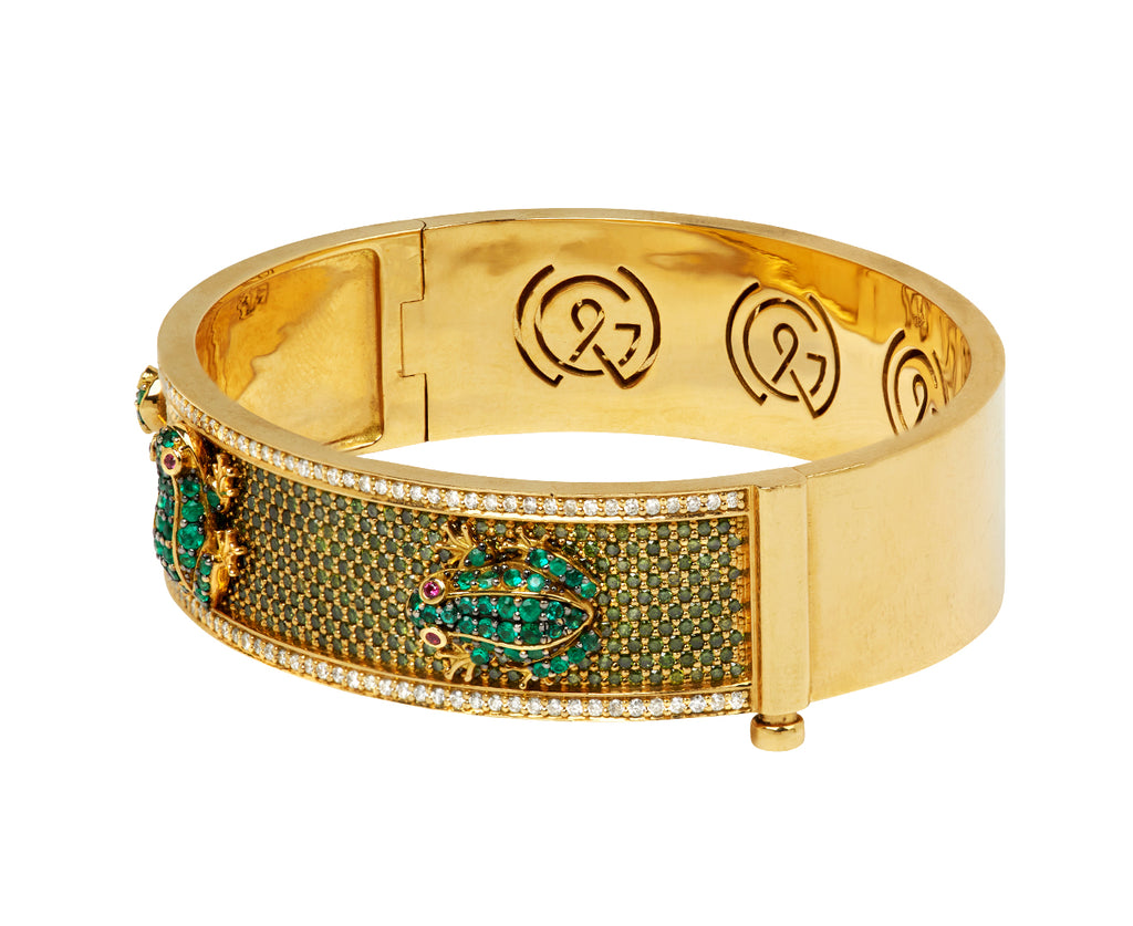 Garden Frog Bangle Bracelet