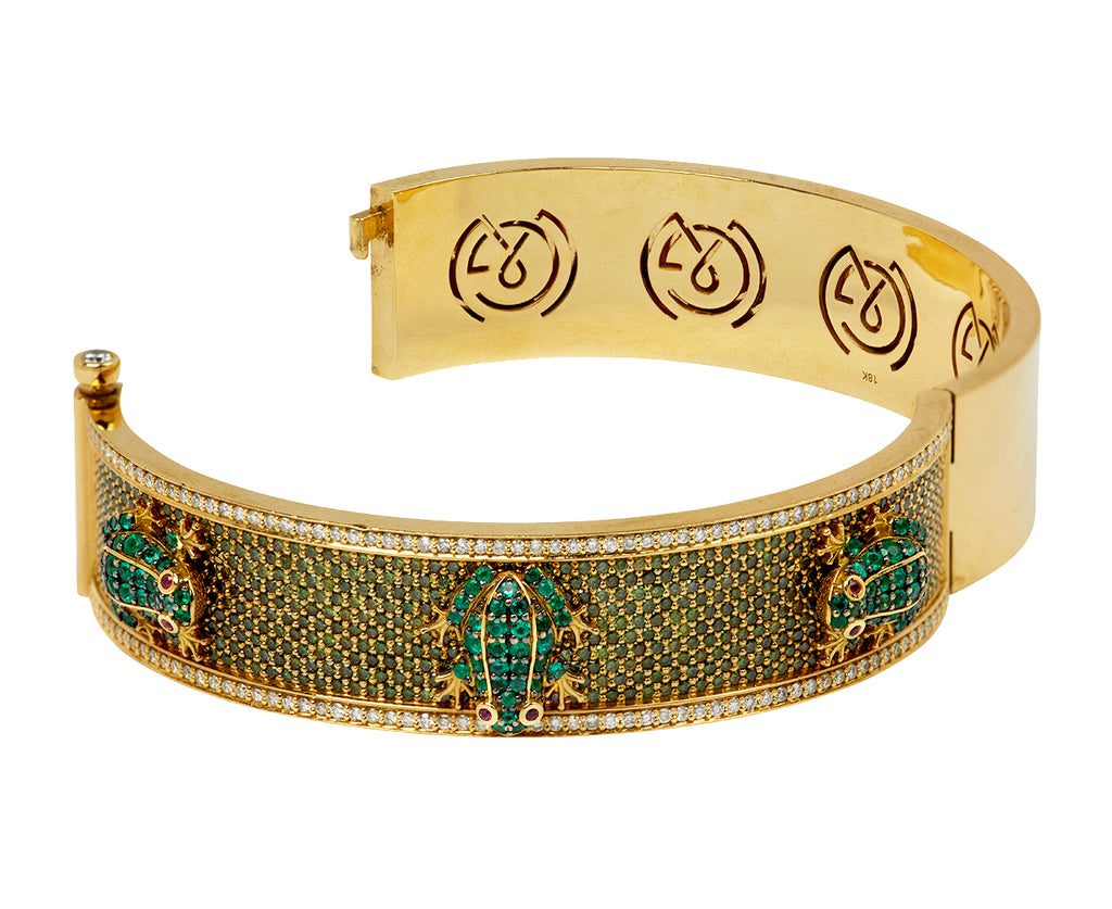 Garden Frog Bangle Bracelet