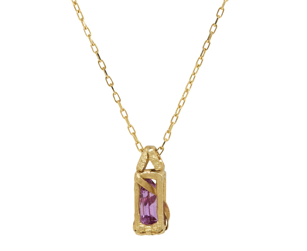 Fraser Hamilton Palanquin Pink Shield Cut Sapphire Pendant Necklace