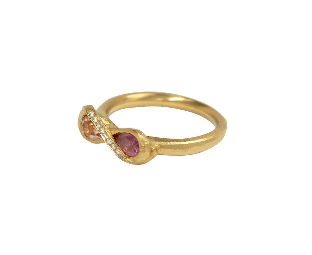 Fraser Hamilton Pink Sapphire and Diamond Astral Ring - Side View