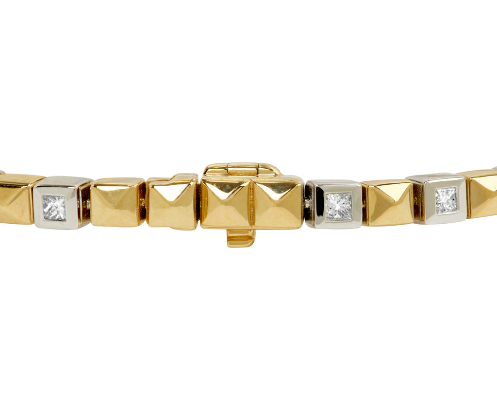 Mixed Metal Checkerboard Tennis Bracelet