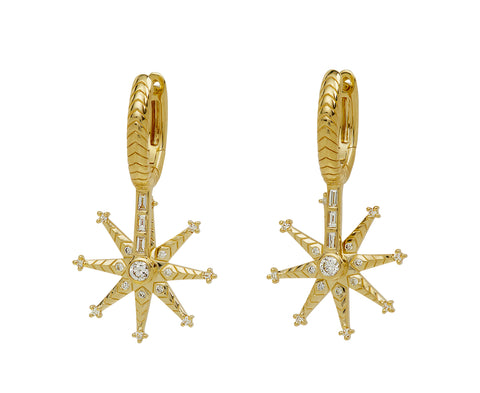 Harwell Godfrey Spur Diamond Huggie Earrings
