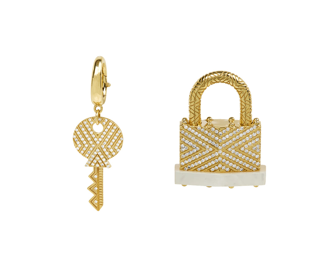 Diamond Lock & Key Pendant Set ONLY