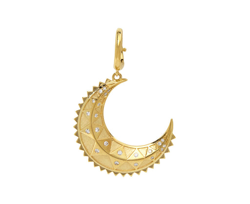 Mini Textured Gold Moon Charm Pendant ONLY