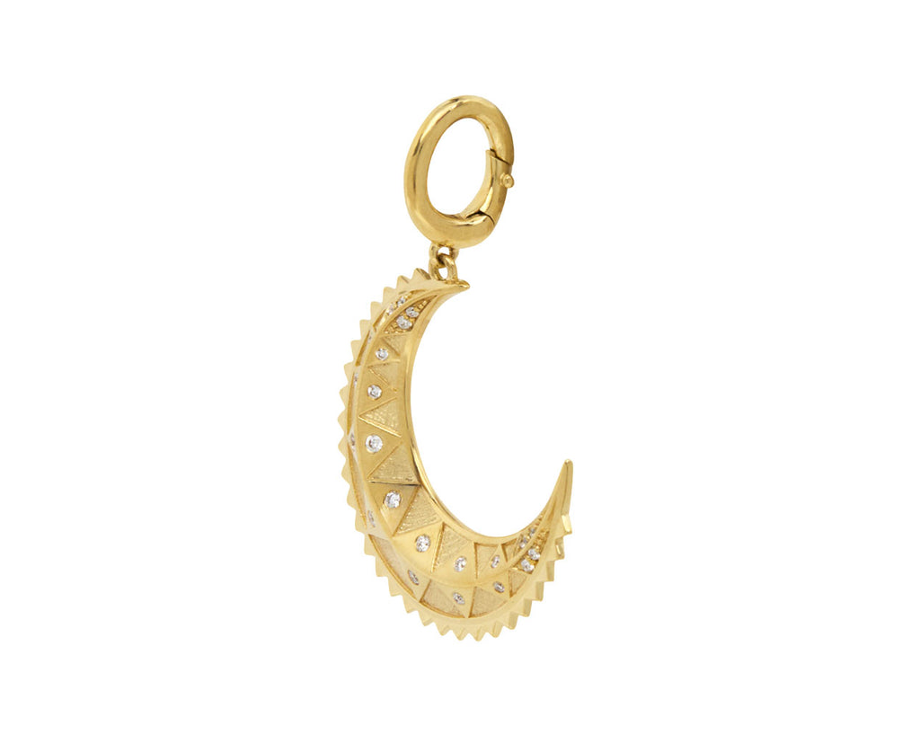 Mini Textured Gold Moon Charm Pendant ONLY