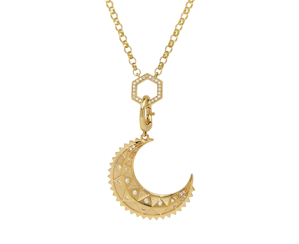 Mini Textured Gold Moon Charm Pendant ONLY
