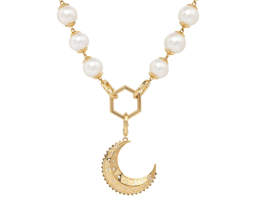 Mini Textured Gold Moon Charm Pendant ONLY
