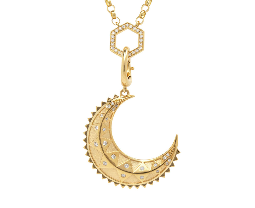 Mini Textured Gold Moon Charm Pendant ONLY