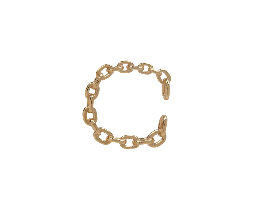 Hirotaka Oblong Chain Ear Cuff - Top Down View