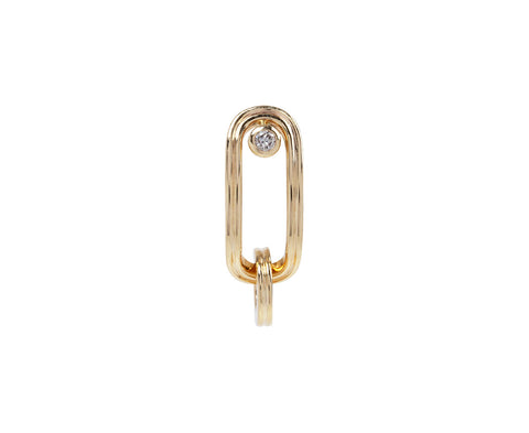 Hirotaka Beluga Oblong Allonge Diamond SINGLE Stud Earring