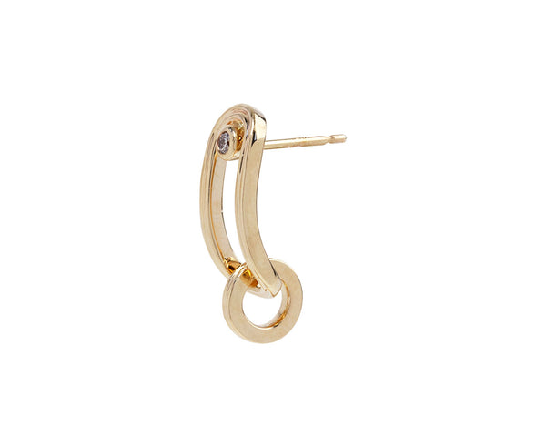 Hirotaka Beluga Oblong Allonge Diamond SINGLE Stud Earring