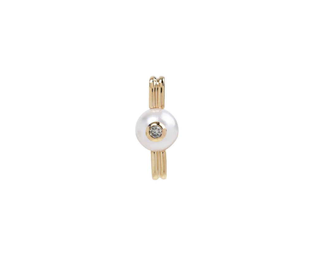 Beluga Pearl and Diamond SINGLE Stud Earring - TWISTonline