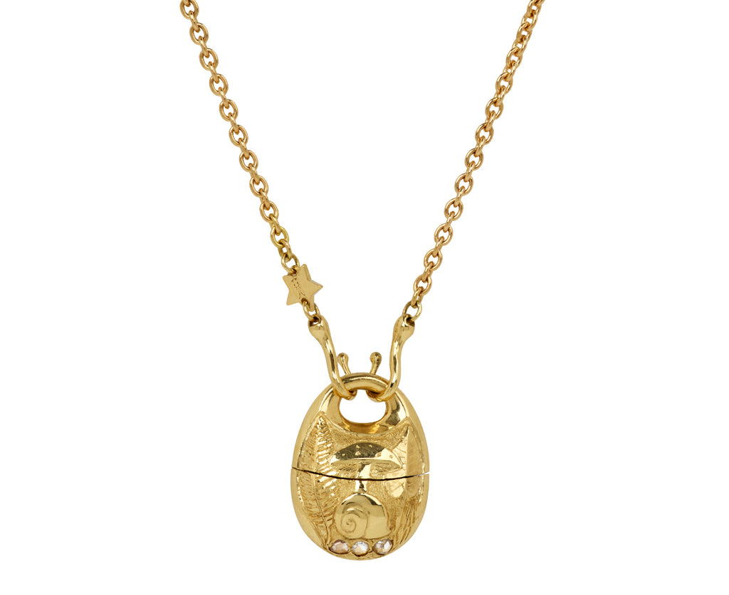 Mushroom and Snail Podling Pendant Necklace