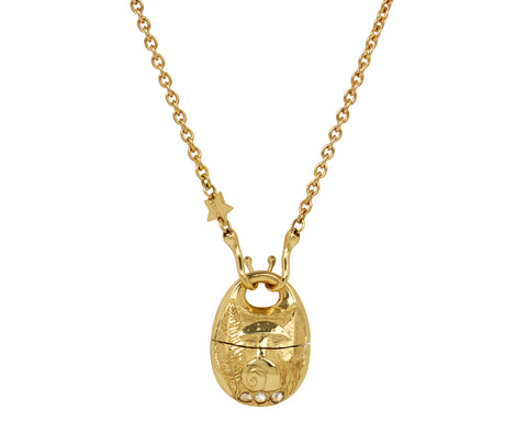Mushroom and Snail Podling Pendant Necklace