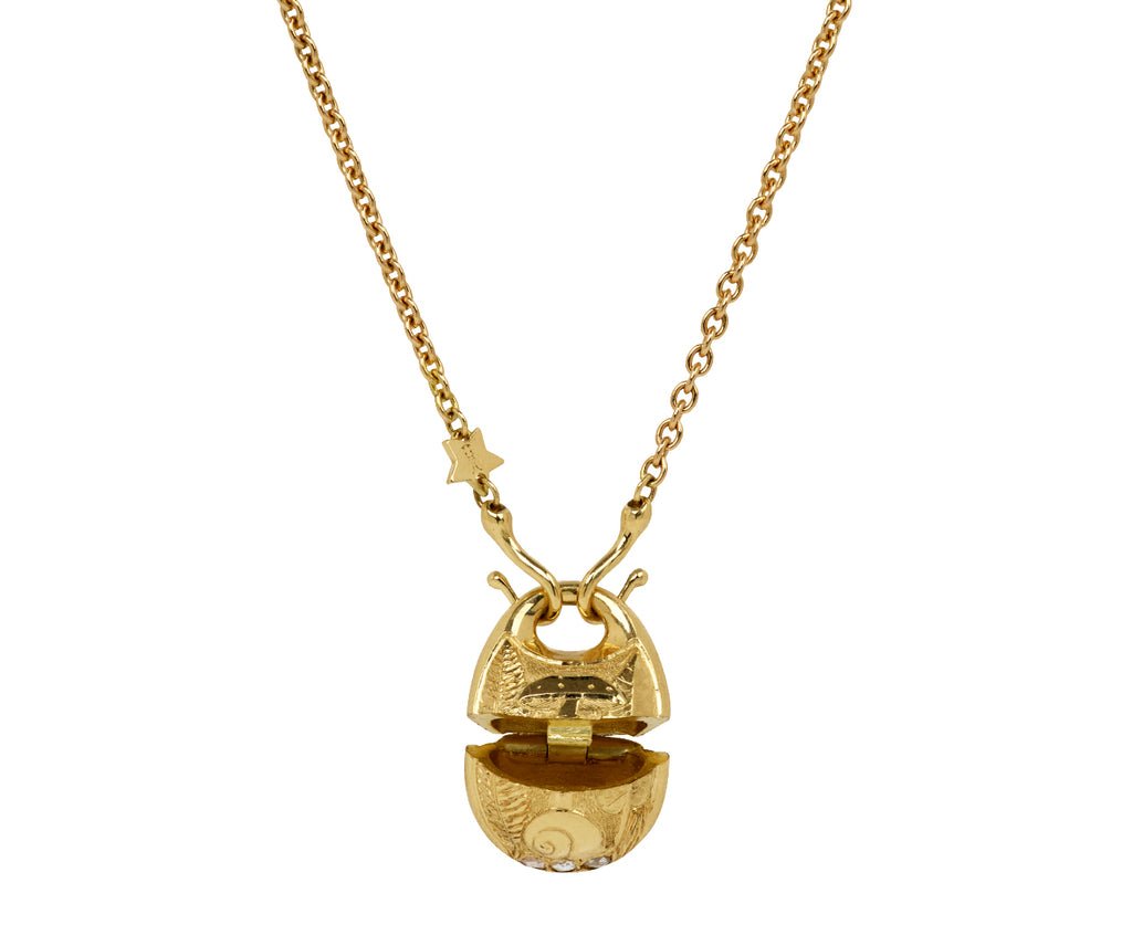 Mushroom and Snail Podling Pendant Necklace