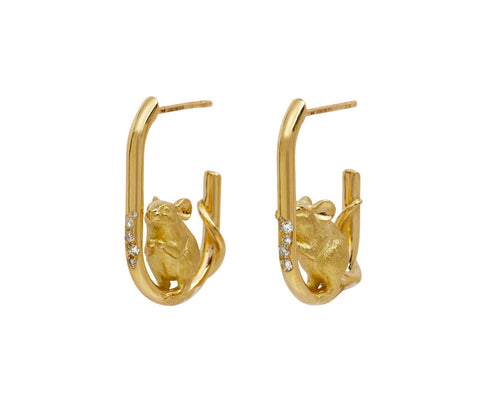 Guardian Mouse Hoop Earrings