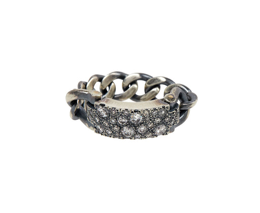 Icy Gray Diamond Bar Chain Ring
