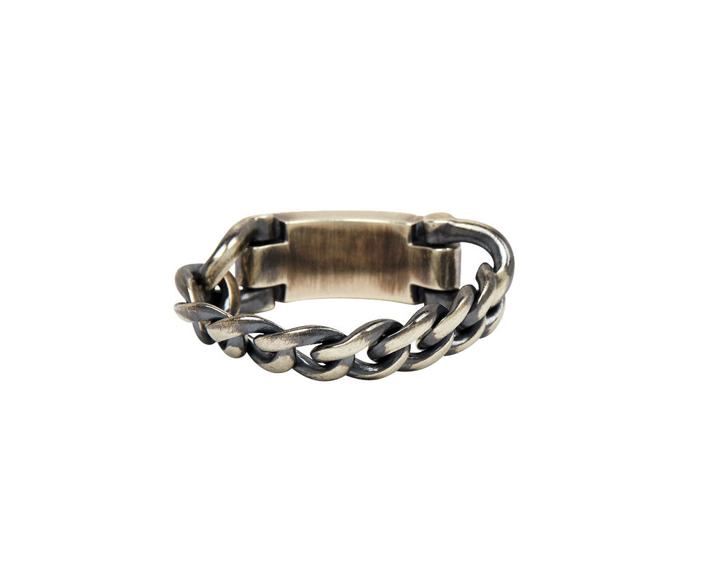 Icy Gray Diamond Bar Chain Ring