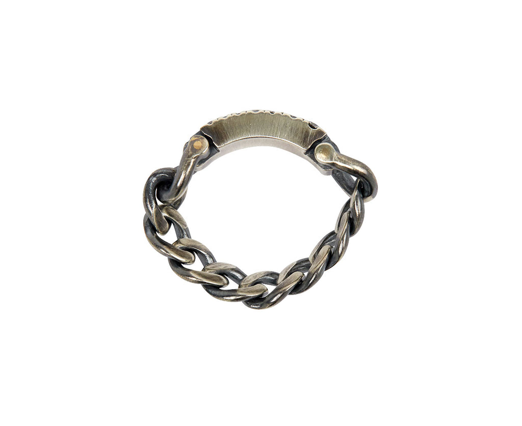 Icy Gray Diamond Bar Chain Ring
