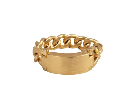 Gold ID Bar Ring