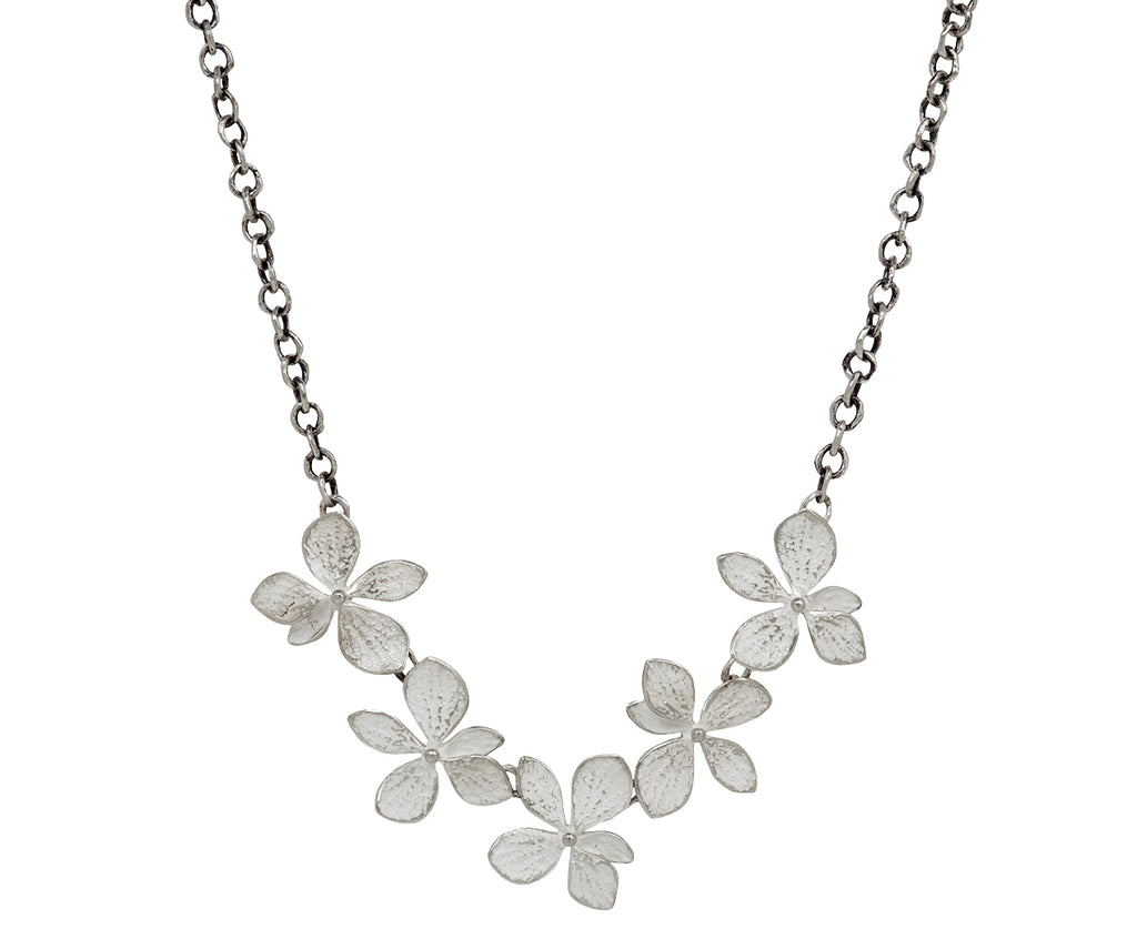 John Iversen Sterling Silver Multi-Hydrangea Necklace