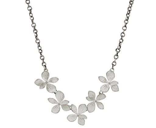 John Iversen Sterling Silver Multi-Hydrangea Necklace