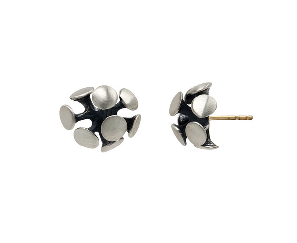 【HYERES LOR】25SS★ Essence Silver Tennis OneTouch Earrings John Iversen Silver Small Tac Earrings