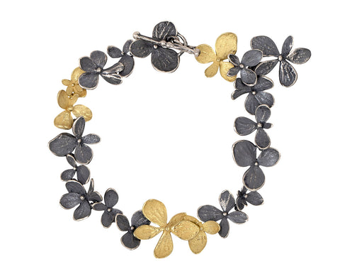 Gold and Silver Hydrangea Bracelet