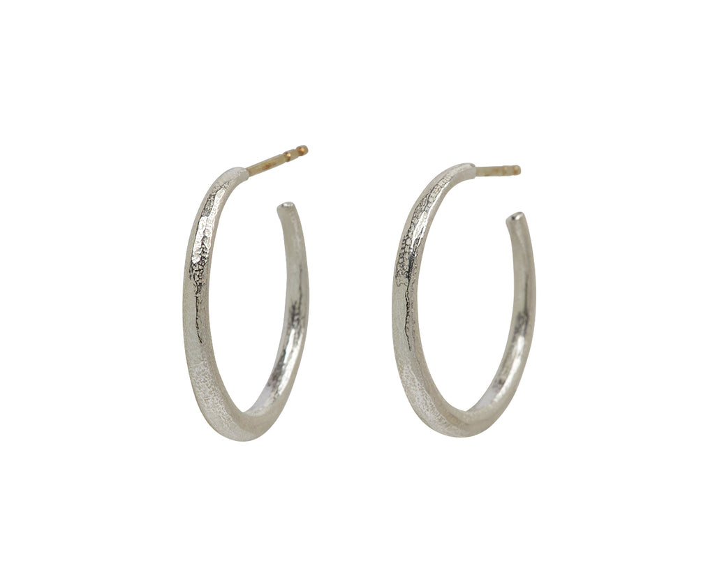 John Iversen White Silver Hoops