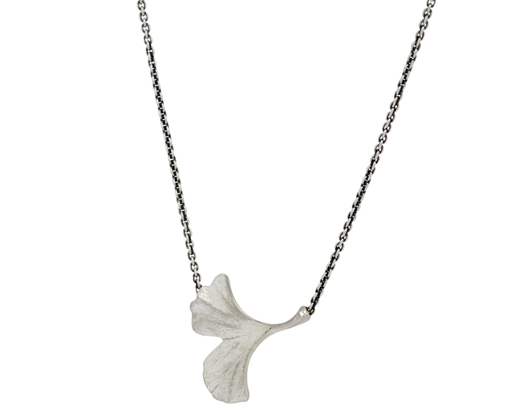 John Iversen Ginkgo Leaf Pendant Necklace - Side View