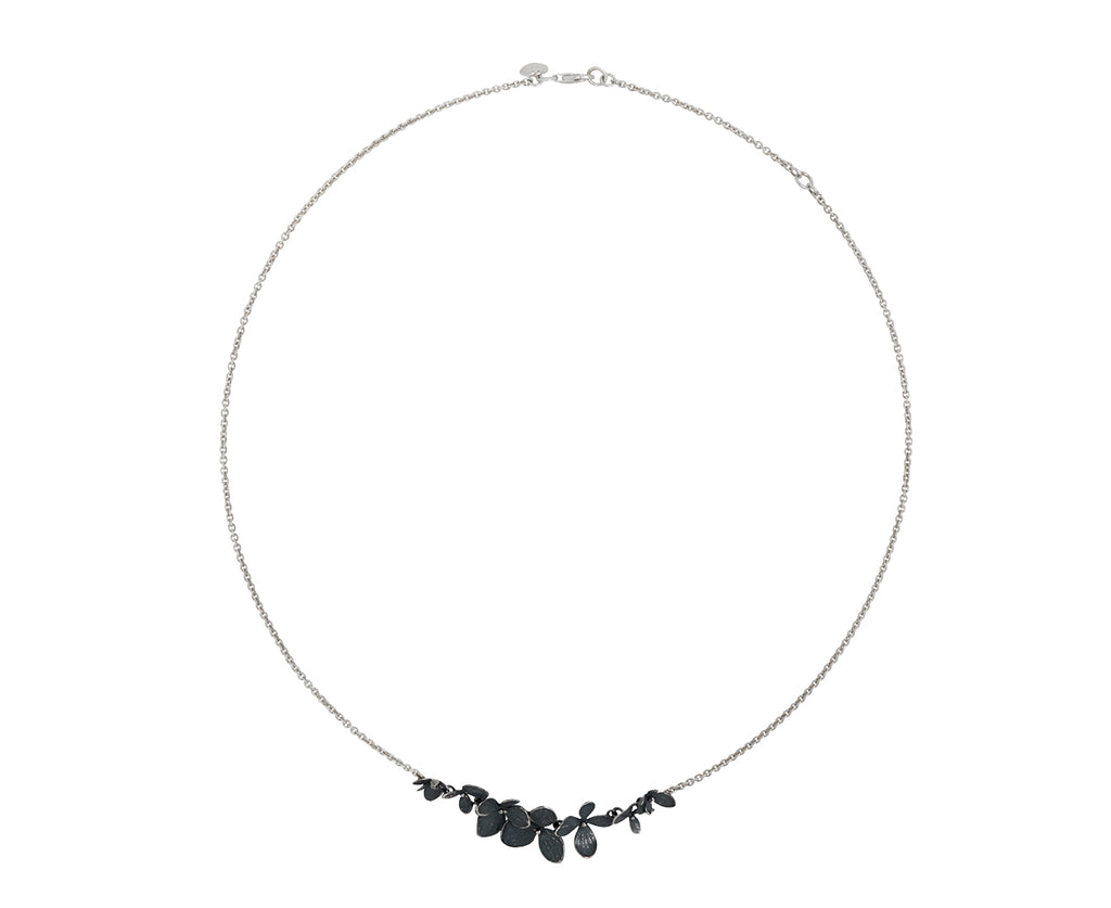 John Iversen Two Tone Hydrangea Flower Necklace - Top Down View