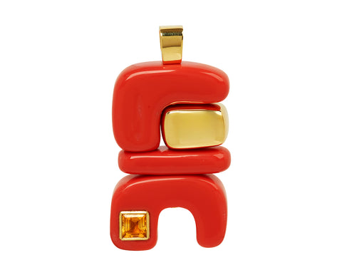 Coral and Citrine Fire Totem Pendant ONLY - TWISTonline