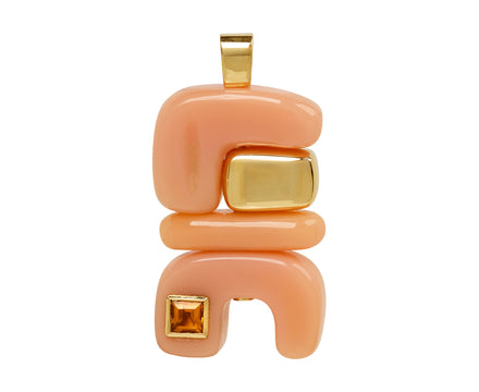 Joelle Kharrat Pink Opal and Citrine Fire Totem Pendant ONLY