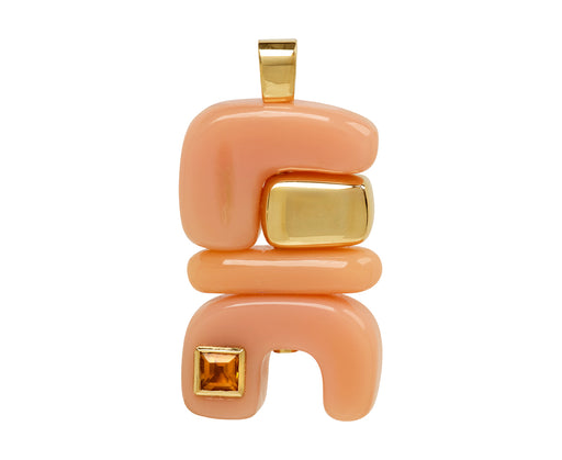 Joelle Kharrat Pink Opal and Citrine Fire Totem Pendant ONLY