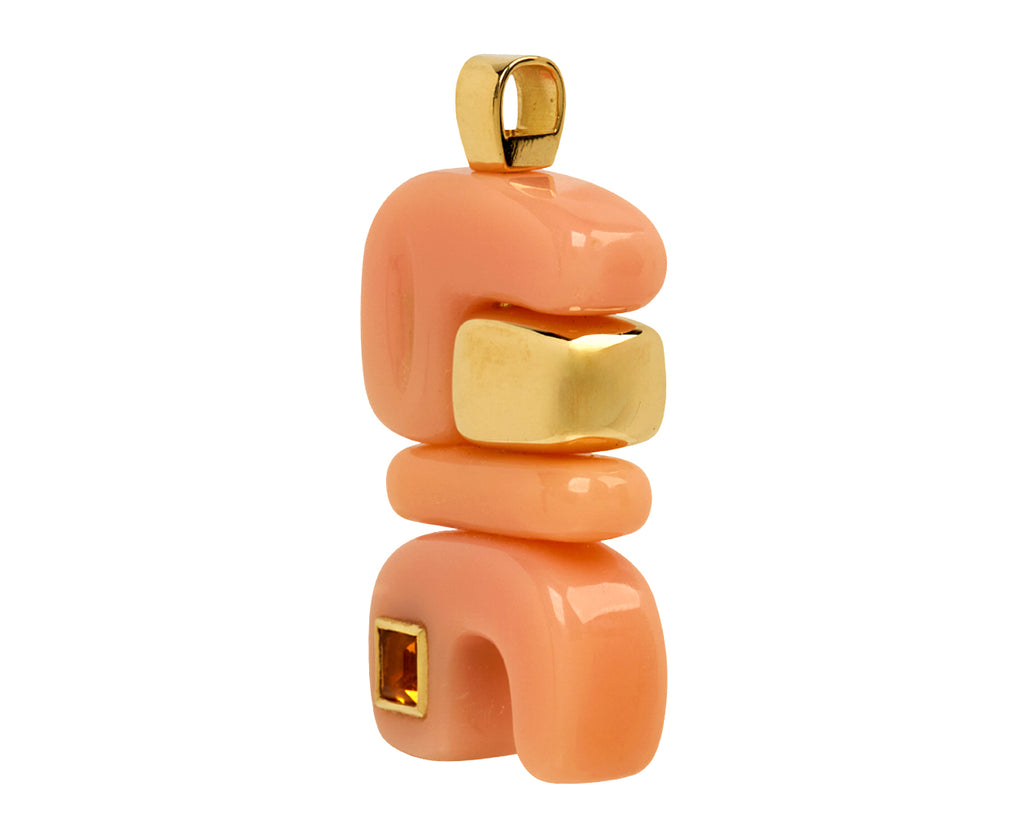 Pink Opal and Citrine Fire Totem Pendant ONLY