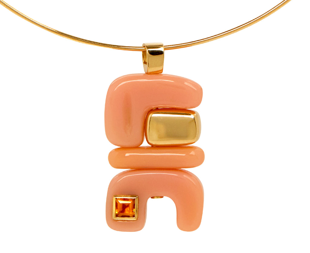 Pink Opal and Citrine Fire Totem Pendant ONLY