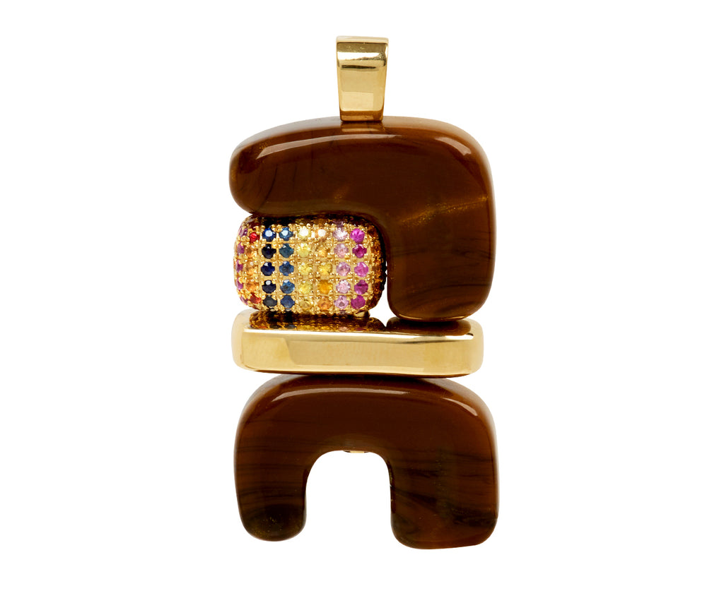 Tigers Eye and Sapphire Fire Totem Pendant ONLY