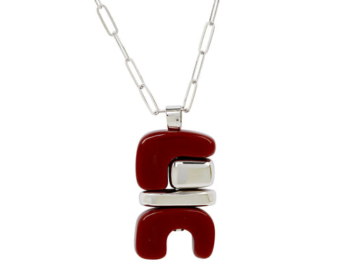 Carnelian and Silver Totem Pendant Necklace