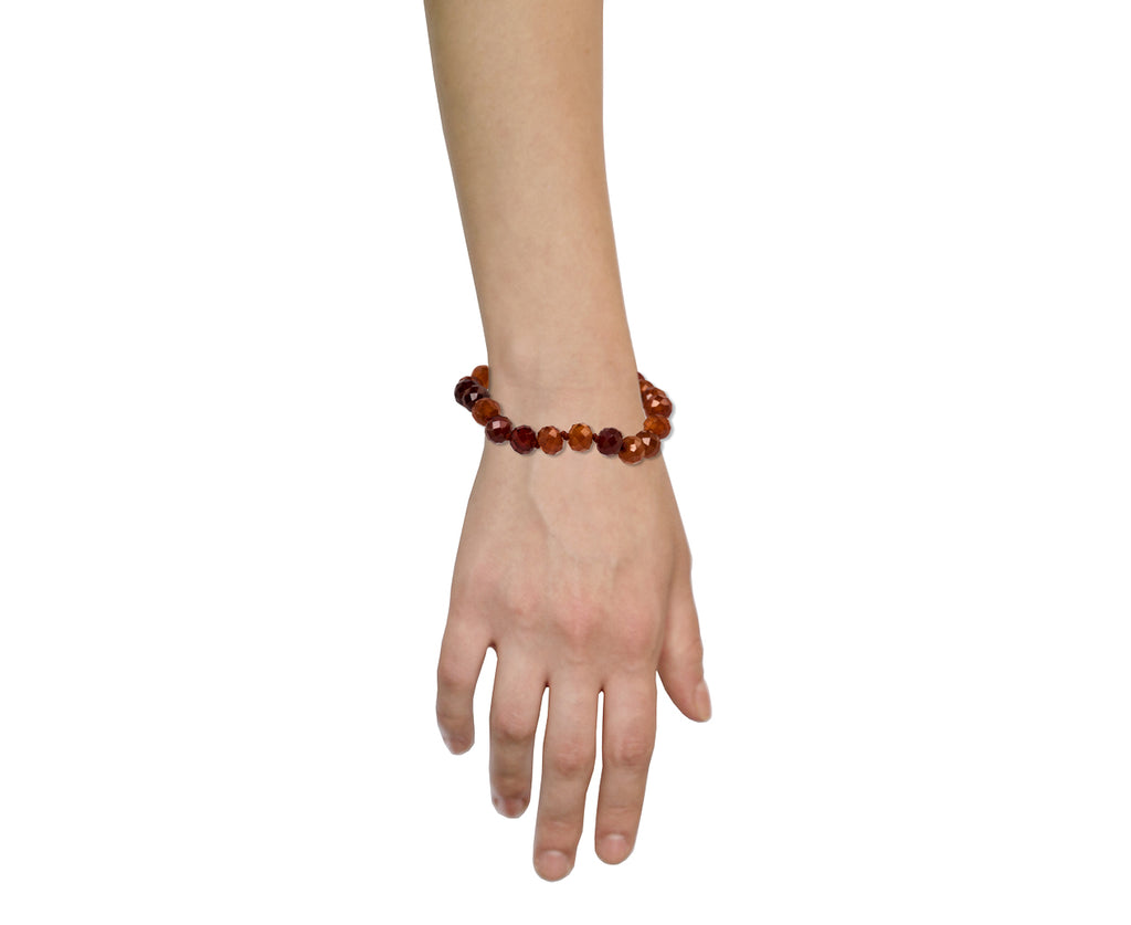 Beaded Hessonite Garnet Bracelet