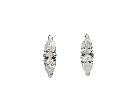 White Gold Diamond Ella Stud Earrings