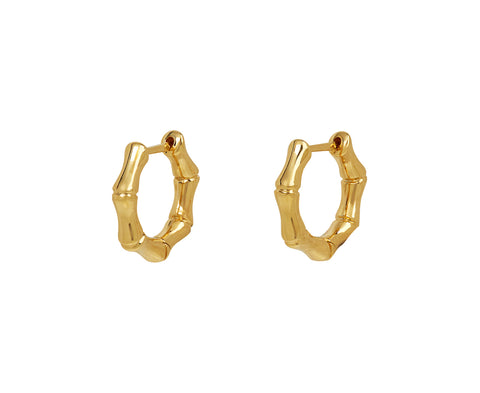Anita Ko Gold Bamboo Huggie Hoop Earrings