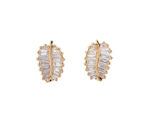 Small Palm Leaf Diamond Studs - TWISTonline