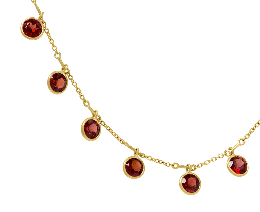 Kothari Elements Garnet Demi Fringe Necklace - Closeup