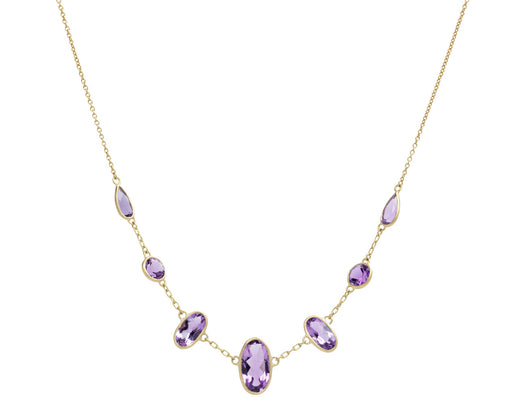 Kothari Elements Amethyst Ellipse Inline Necklace