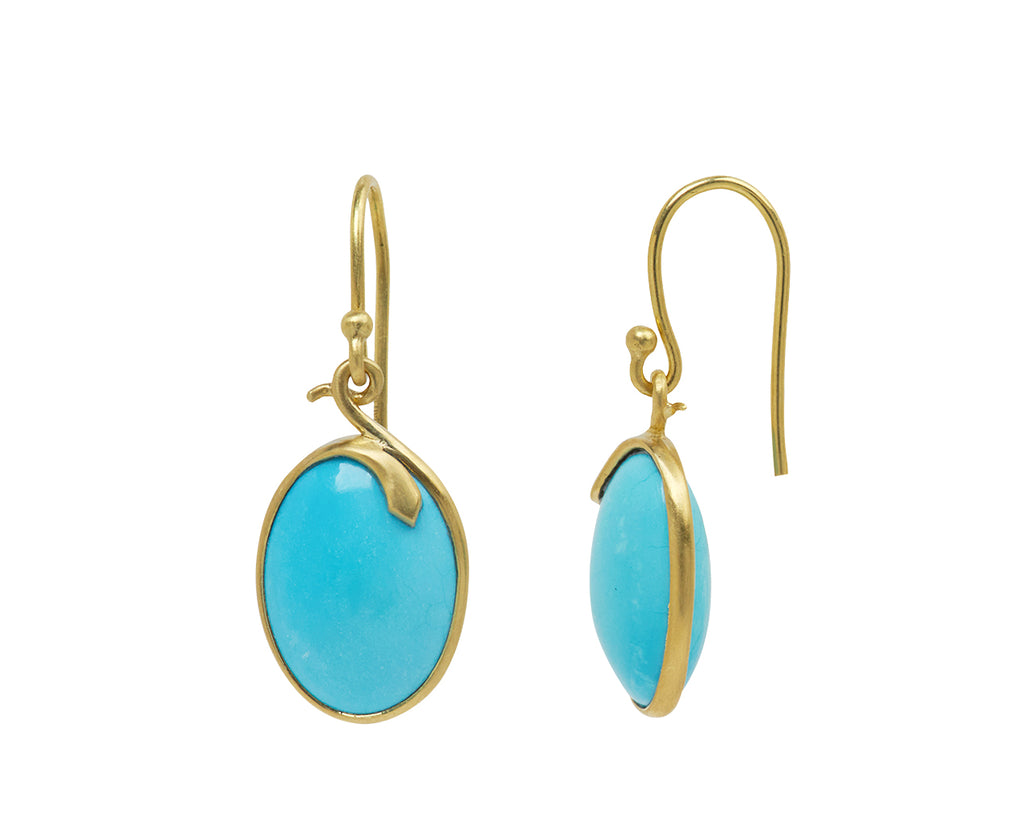 Kothari Elements Turquoise Snake Earrings - Angled View