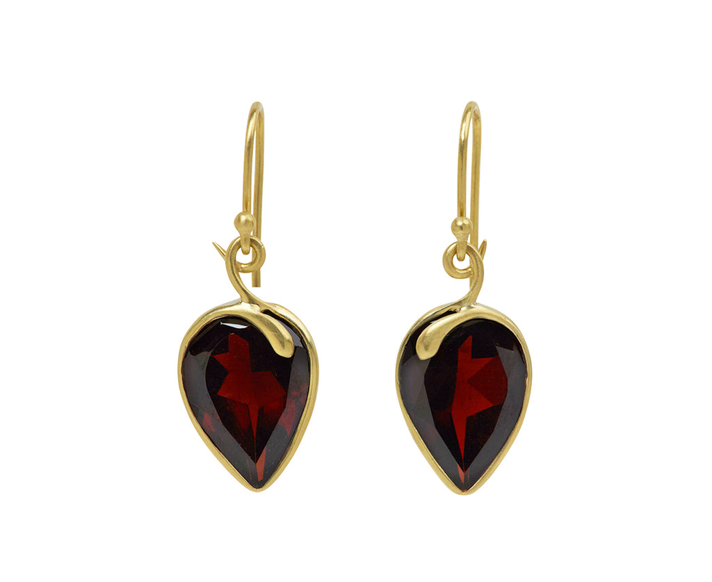Kothari Elements Inverted Garnet Snake Earrings