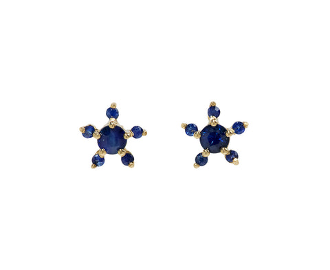 Blue Sapphire Sprout Stud Earrings - TWISTonline