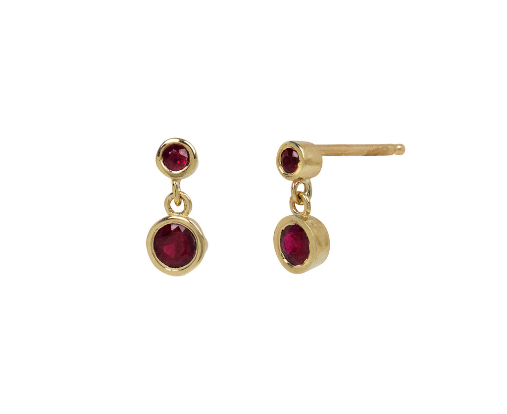 Jennie Kwon Double Ruby Dangle Earrings - Side View